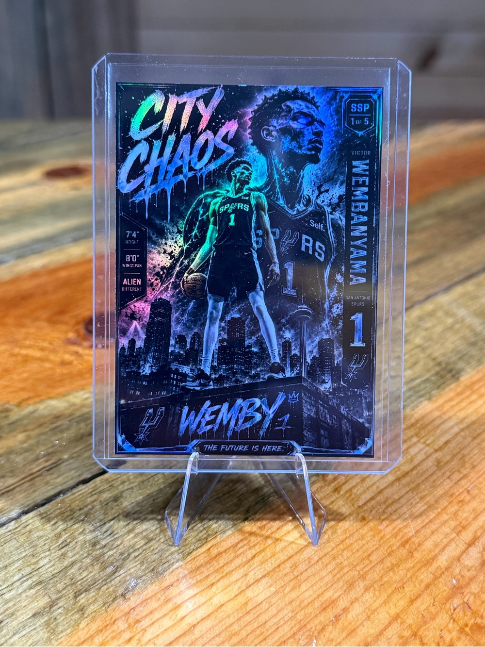 Victor Wembanyama San Antonio Spurs ‘City Chaos’ SSP 1/5 Custom Basketball Card